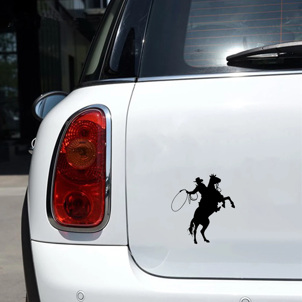 

14.6cm*16.3cm Cowboy Decor Stickers Decals Car Accessories Vinyl Decor laptop sticker Car Accessories
