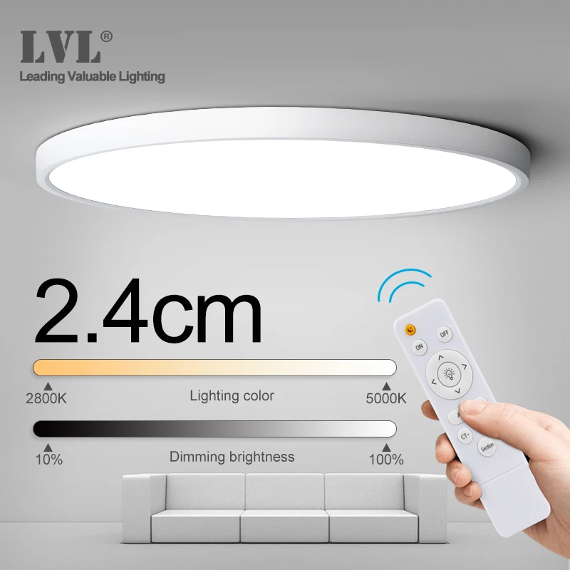 $55.71 Modern Remote Control LED Ceiling Light 32W 36W 45W 220V Livingroom Kitchen Bedroom Bathroom IRC Dimmable Ceiling Lamp