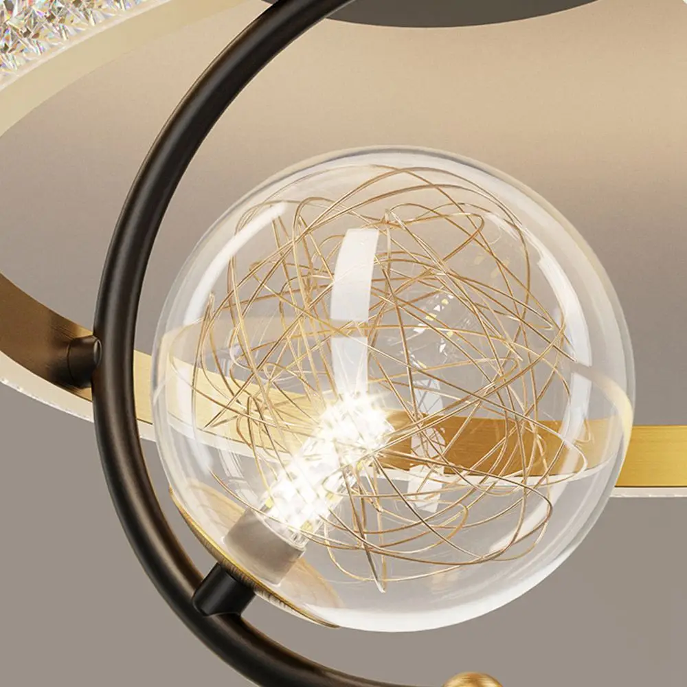 Светодиодный потолочный светильник для гостиной хрустальный круглый квадратная