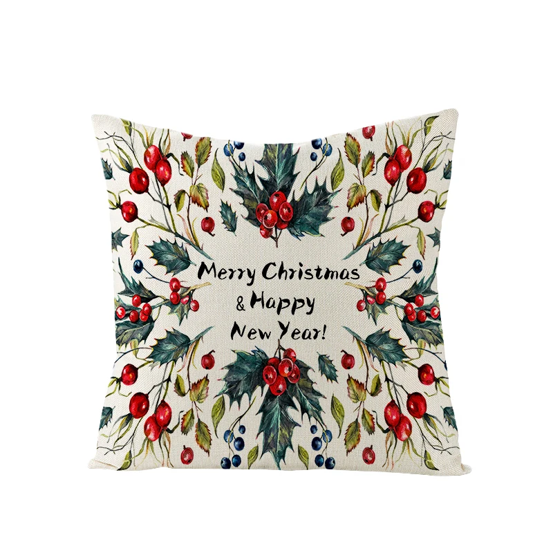 Рождественская наволочка льняная с принтом роскошные осенние украшения для дома
