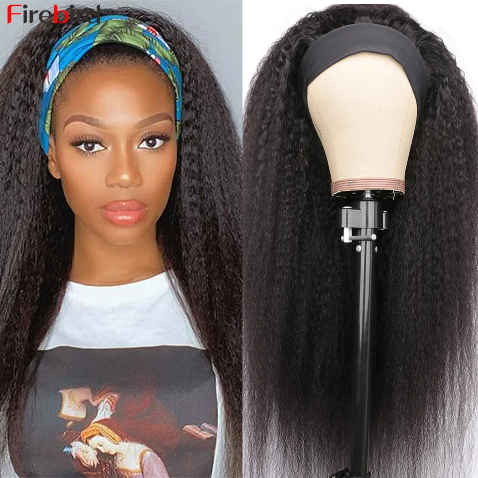 

Cheap Headband Wig Kinky Straight Human Hair Wig With Headband Attached Indian Yaki Straight Human Hair Wigs With Headband Scarf
