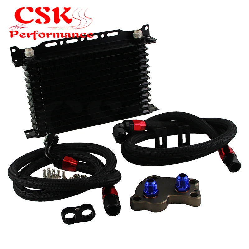 13 рядов масляного радиатора AN10 Вт/кронштейн + комплект адаптера Подходит для BMW Mini