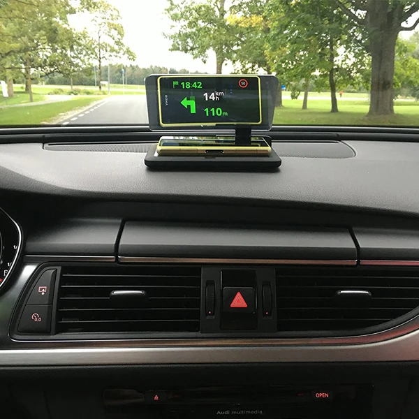 Universal Smartphone Projector HUD Head Up Display Holder Car GPS Navigator Car Mount Stand Phone Holder Black Non-slip Mat
