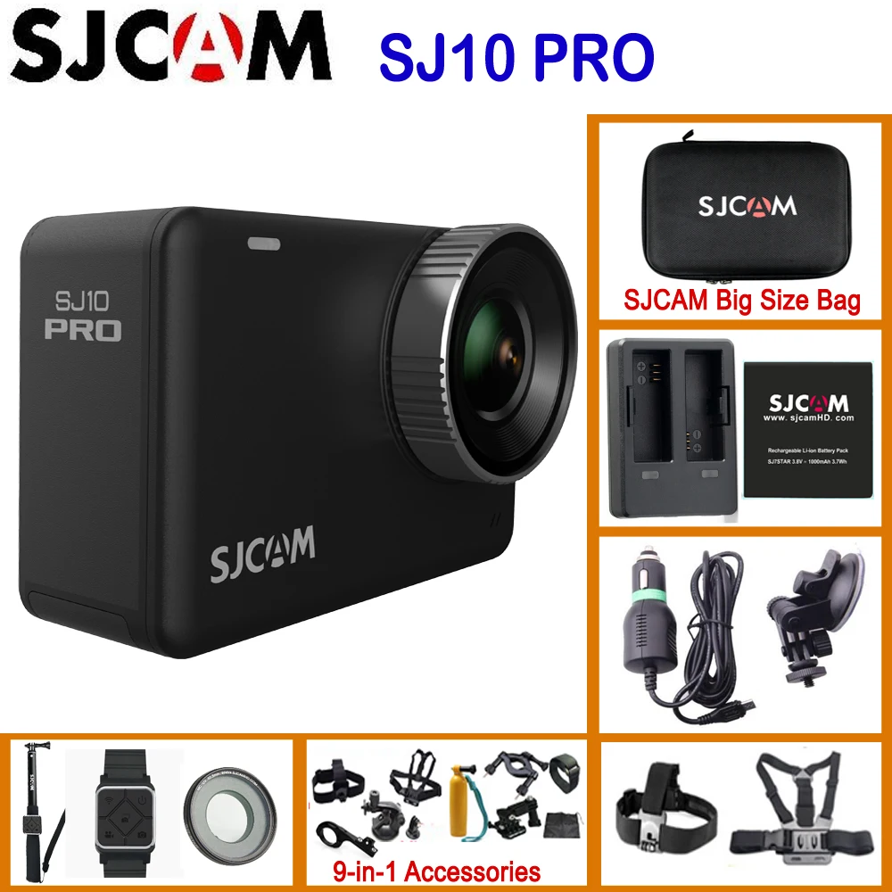 Экшн камера SJCAM SJ10 Pro Gyro EIS Supersmooth 4K 60 кадров/с Wi Fi|Экшн-камеры| |