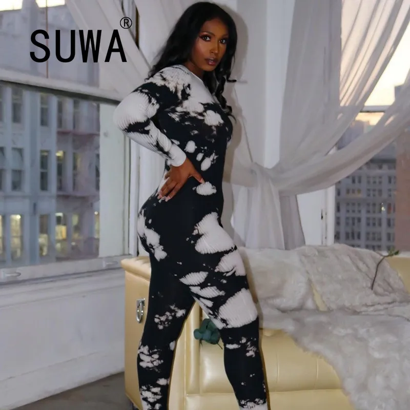 

Классический Модный трикотажный Облегающий комбинезон, женский элегантный комбинезон с длинным рукавом, брюки-карандаш с высокой талией, о...