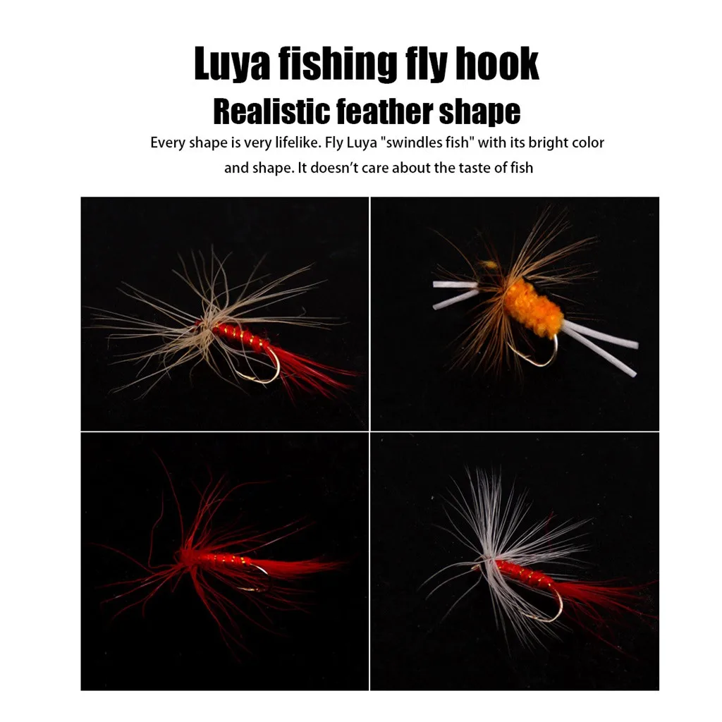 40 шт. рыболовная приманка с крючком для ловли нахлыстом|Рыболовные крючки| |