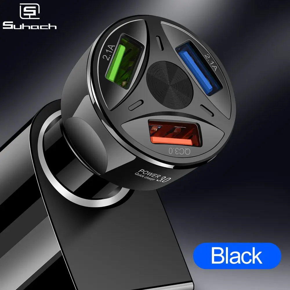Автомобильное зарядное устройство Suhach Quick Charge 3 0 2 USB для Samsung Xiaomi 9 Redmi Note 7 Huawei P30 Pro