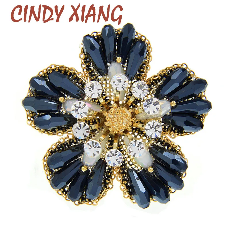Женская Винтажная брошь в стиле бохо CINDY XIANG разноцветная форме цветка с