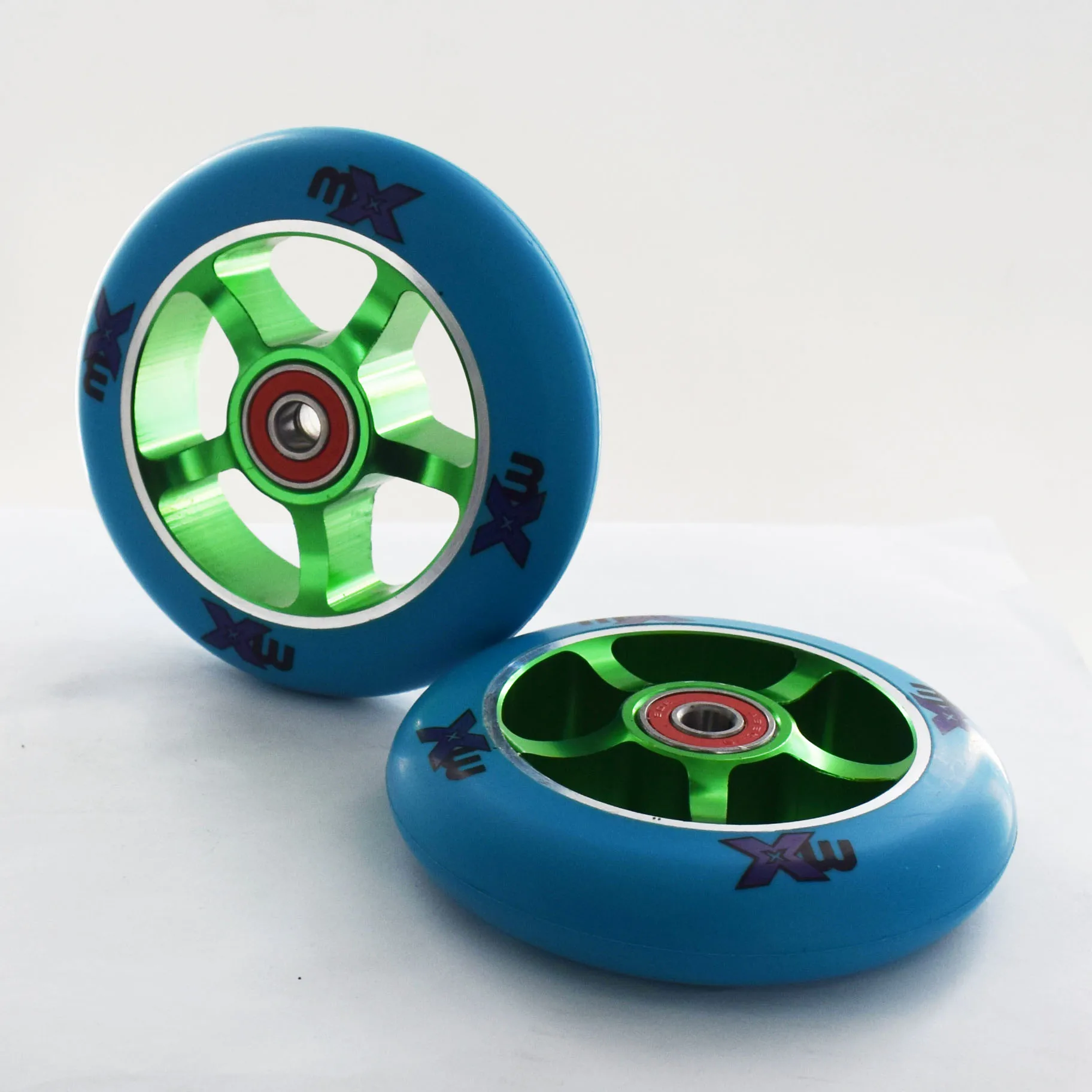 

88A durable iron hub alloy scooter wheel 100MM steel scooter tyre with 24mm thickness 110MM 100 110 speed skating ruedas 2pcs