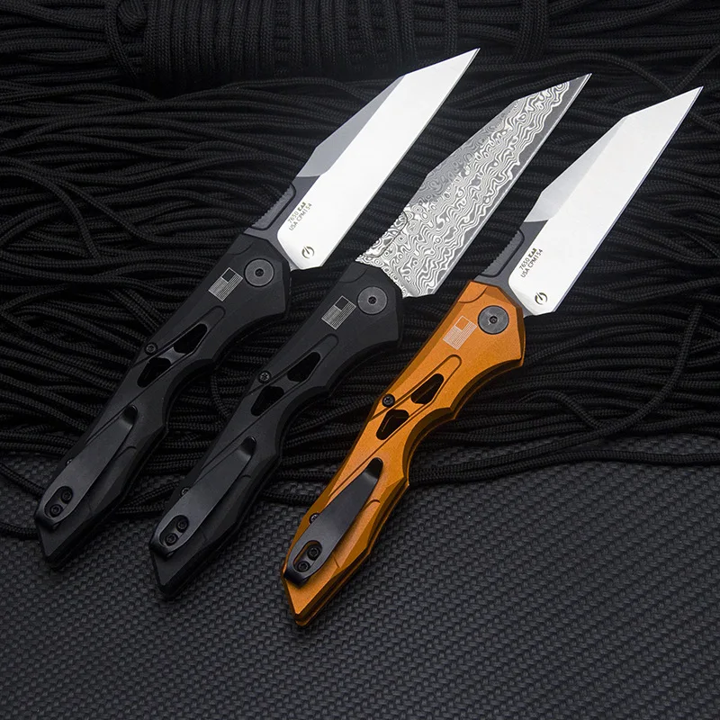

New 7650 Folding Knife Cpm154 / Damascus Blade Aviation Aluminum Handle Outdoor Self-Defense Knife Camping Hunting Pocket Knife