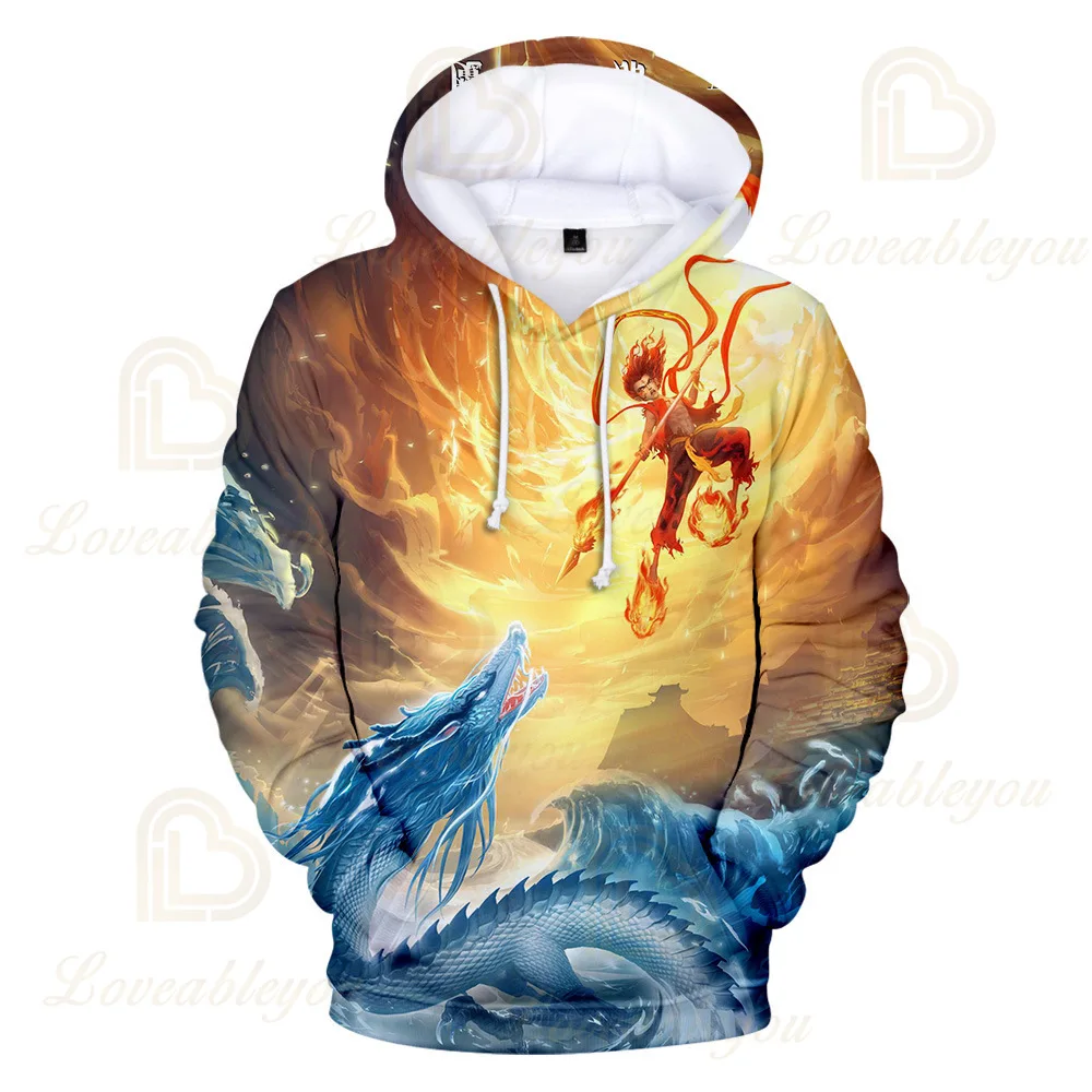 

NE ZHA 3D Harajuku Cartoon Hoodies Women/men/Kids Chinese Anime Polluver Parent-child Fashion Hoodies