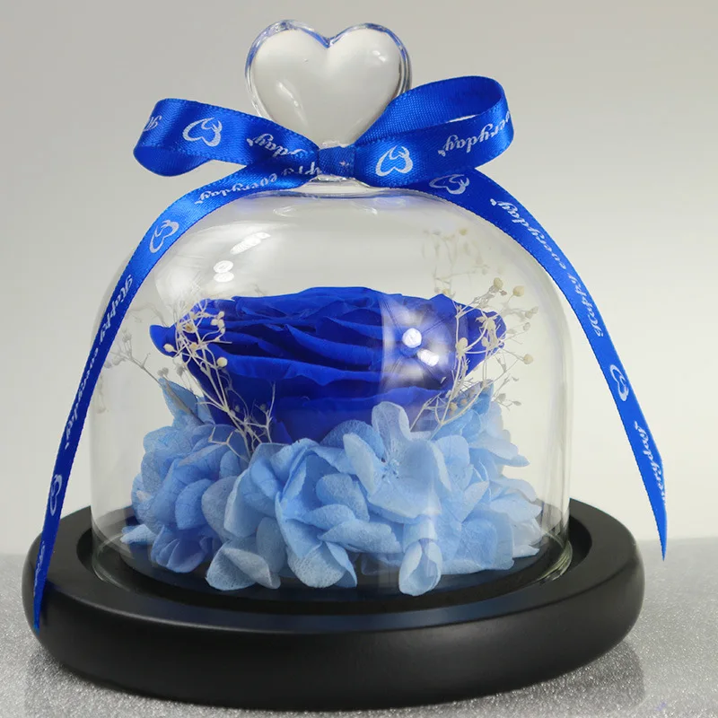 

Artificial Flowers Mother Day Present Rose Valentines Day Eternal Rose In Glass Birthday DIY Wedding Night Light
