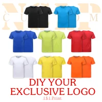100 cotton short sleeve t shirt summer mens solid color versatile comfortable top custom printed embroidery logo nslp