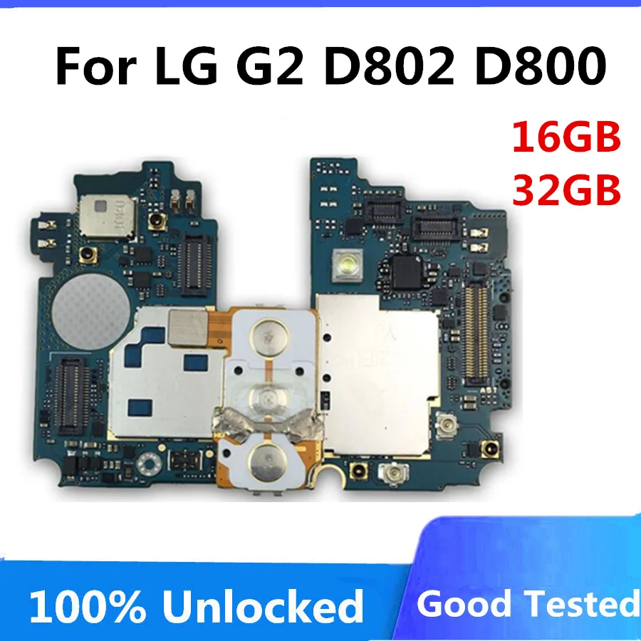 Оригинальная разблокированная материнская плата 16 ГБ 32 для LG G2 D802 D800 логические