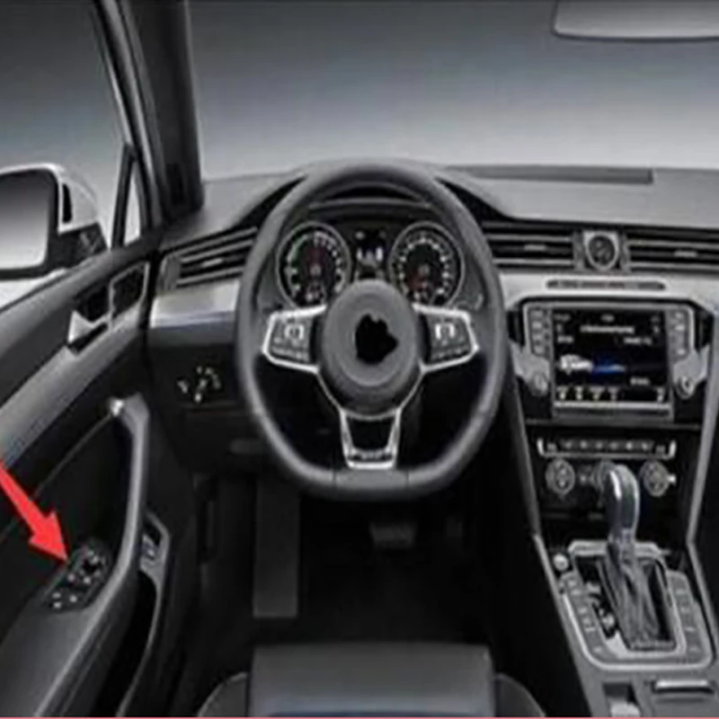 Для Volkswagen Passat B8 внутренняя отделка специальный стеклянный переключатель декоративный черный титановый материал из нержавеющей стали
