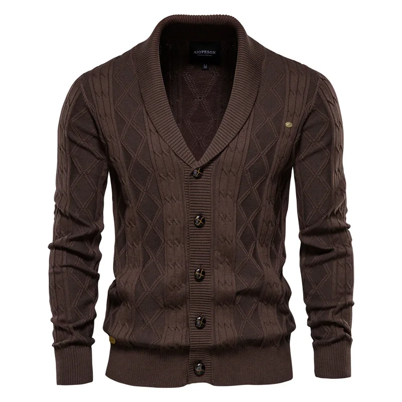

Men's Cardigan Men's Cardigan Cotton Sweater Long Sleeve V-neck Sweater Loose Solid Color Button Top Fitted Knitted Casual Style
