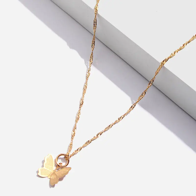 JJFOUCS новая мода подвеска бабочка ожерелье женское золотого и серебряного цвета