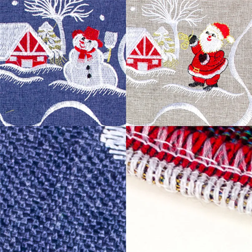 Christmas Table Runner Cloth Art Embroidery Santa Claus Tablecloth Decoration Xmas Flag Home Party Decor &amp4A27 | Дом и сад