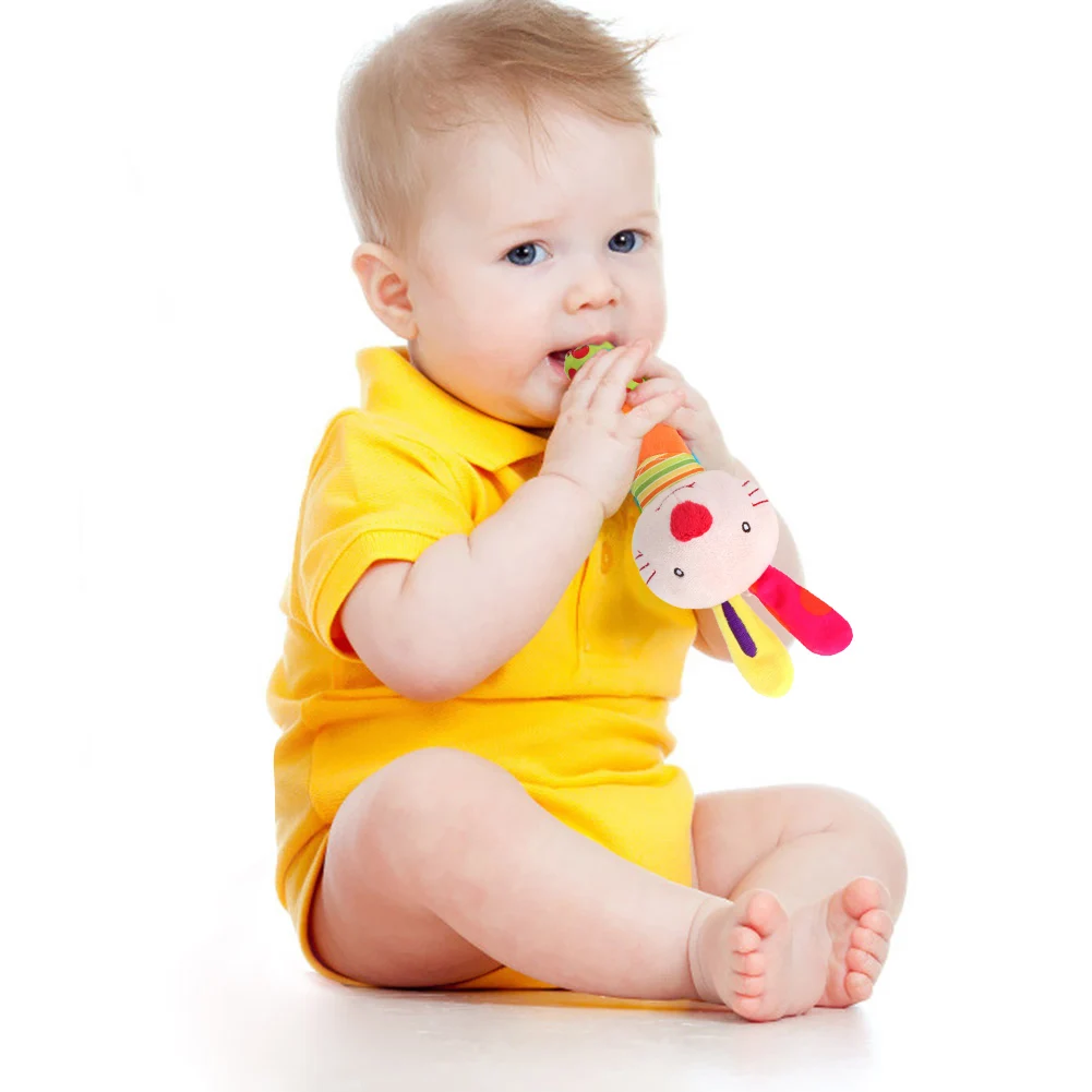 

Baby Rattles Soft Plush Toys 4 piece Foot Wrist Rattle Set Cartoon Newborn Development Educational Toys for Children Gift
