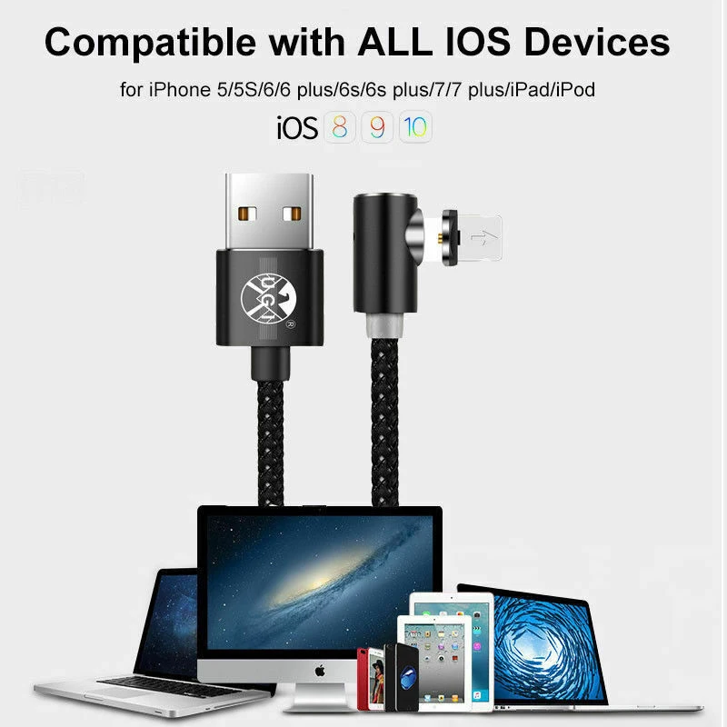360 ° l-образный Магнитный usb-кабель для зарядного устройства для iPhone samsung Android Lot