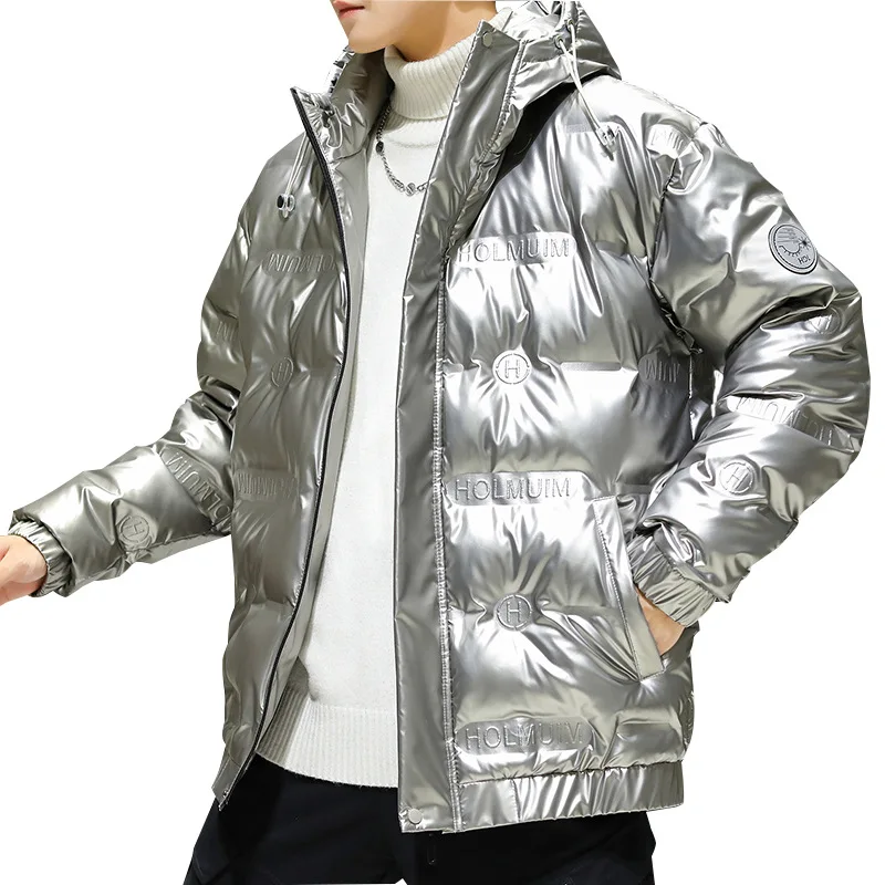 

winter Hooded coats male thickening warm leisure men's brief paragraph coat clothes white duck down down jacket