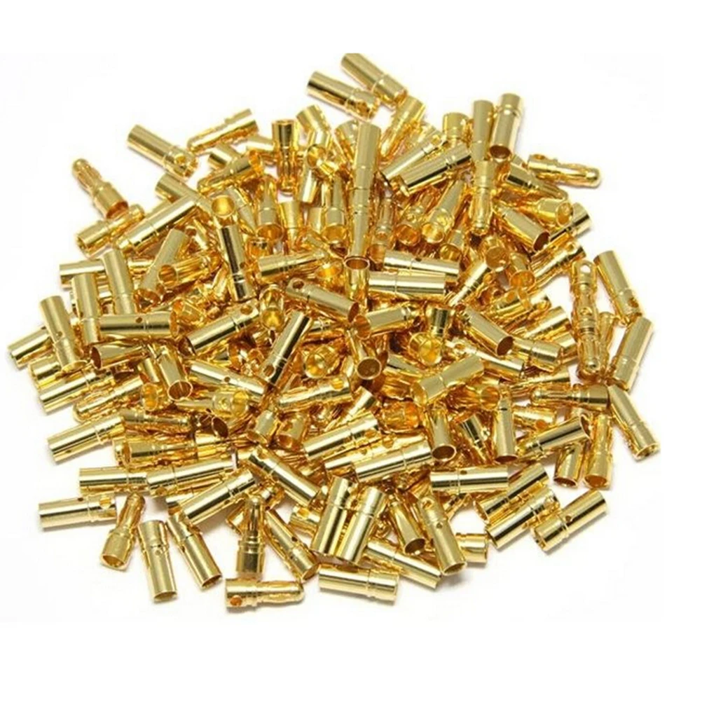 

10Pair/lot Bullet Connector Plated For ESC Battery Gold Copper Brushless Motor Banana Plug 2mm