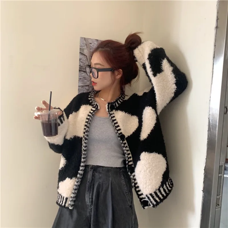 Woherb японский модный кардиган в стиле Харадзюку с коровьим узором Женский