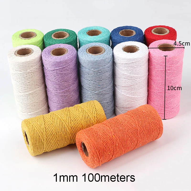 1mm Macrame Cord Colorful Rope Beige Twisted String Braided Thread Yarn DIY Crafts Wall Hanging Plant Hanger Knitting Home Decor |
