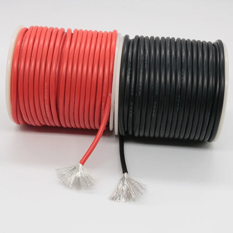 

EUHOBBY 30m 18AWG High Temperature Tinned Copper Wire Cable Soft Silicone Line for RC Cars RC Quadcopter RC Airplanes Battery