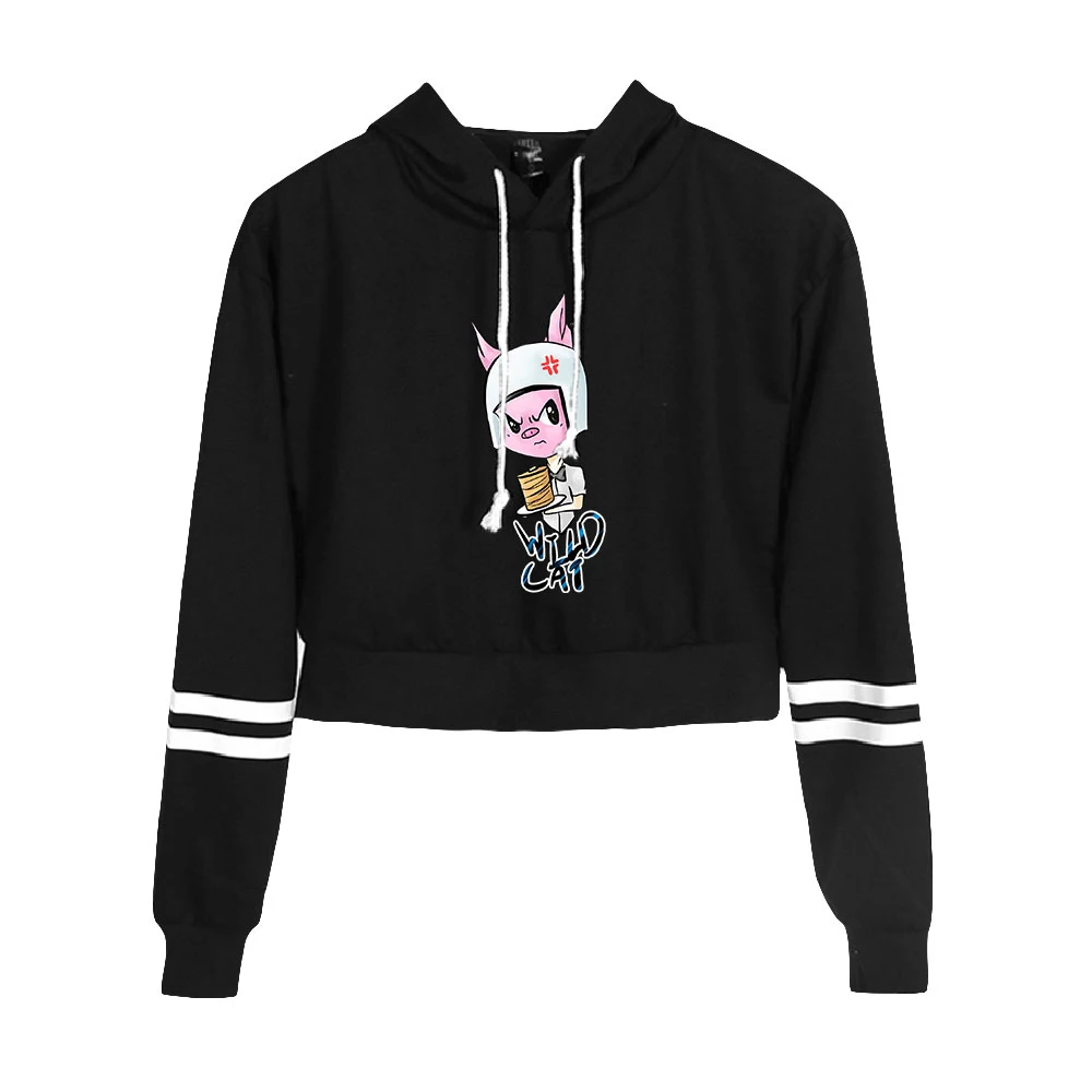 

I Am Wildcat Fashion Crop Hoodies Women Hooded Pullover Crop Top Hot Sale Casual Streetwear Clothes