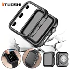 Защитный чехол-бампер из углеродного волокна для Apple Watch серии 7, 6, SE, 5, 4, 40 мм, 44 мм, для Iwatch 3, 2, 38 мм, 42 мм, аксессуары для часов