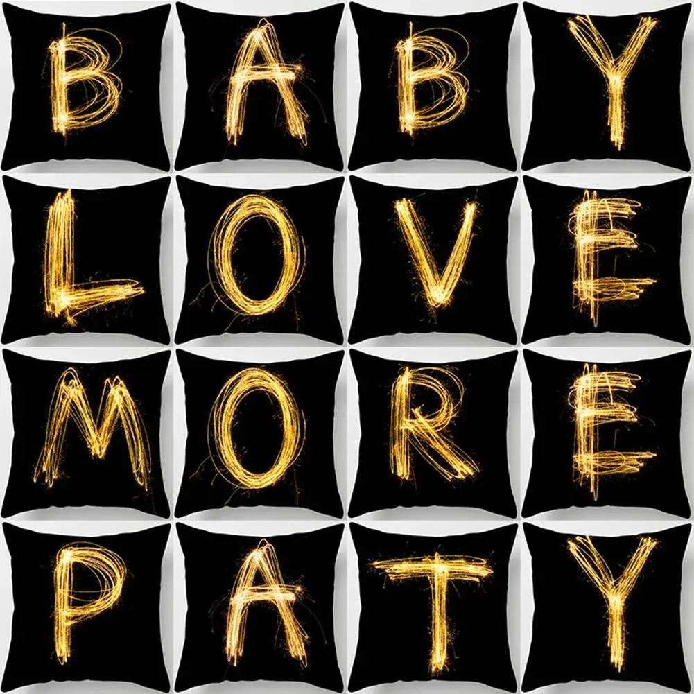 

1Pc 45x45cm English Alphabet Letter Pillow Cover Polyester Cushion Pillowcase Sofa Chair Home Decor