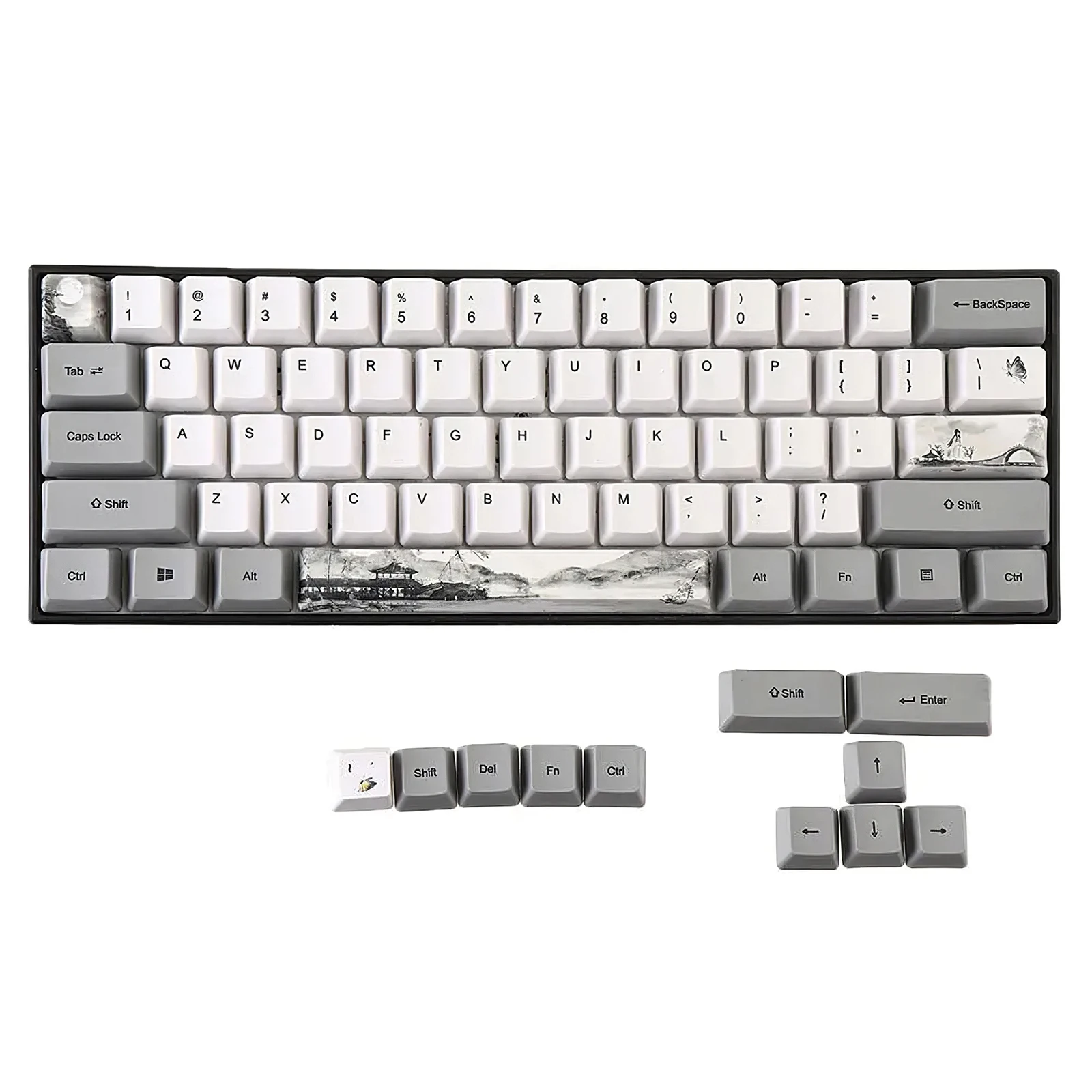 

PBT Material Dye-Sublimation Mechanical Keycaps Set with Shaft Puller for Mechanical Keyboards 73 Key Caps Professional Key Caps