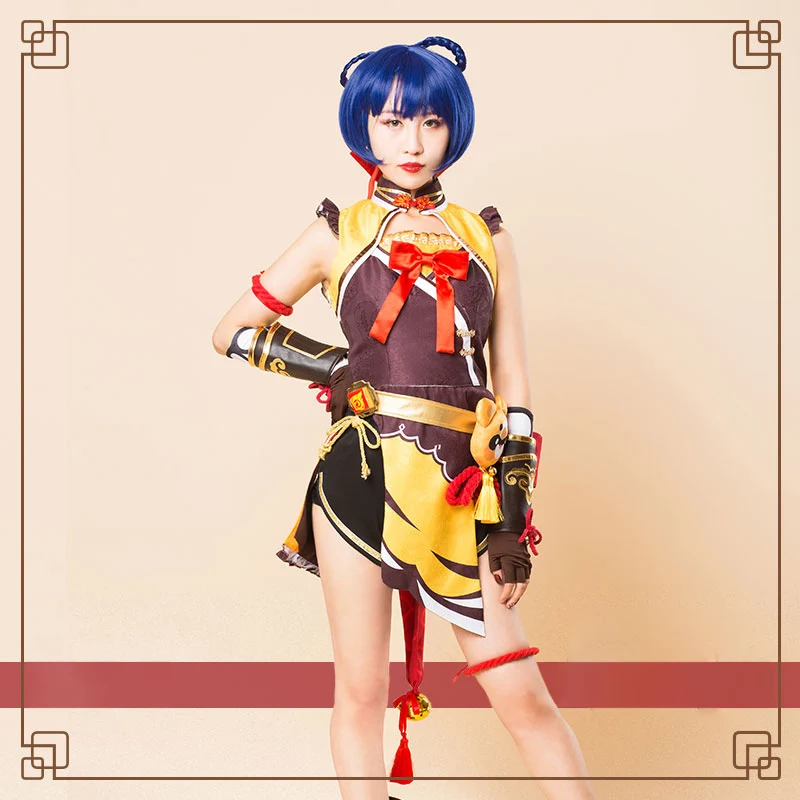 

Game Genshin Impact XiangLing Cosplay Costume Women Dress Chinese Kungfu Suit Fancy Halloween Carnival Outfits Custom Made