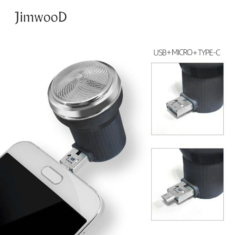 Jimwood Portable Mini Electric Shaver Razor travel camping USB Type-C iphone mobilephone rechargeable beard hair Removal Trimmer