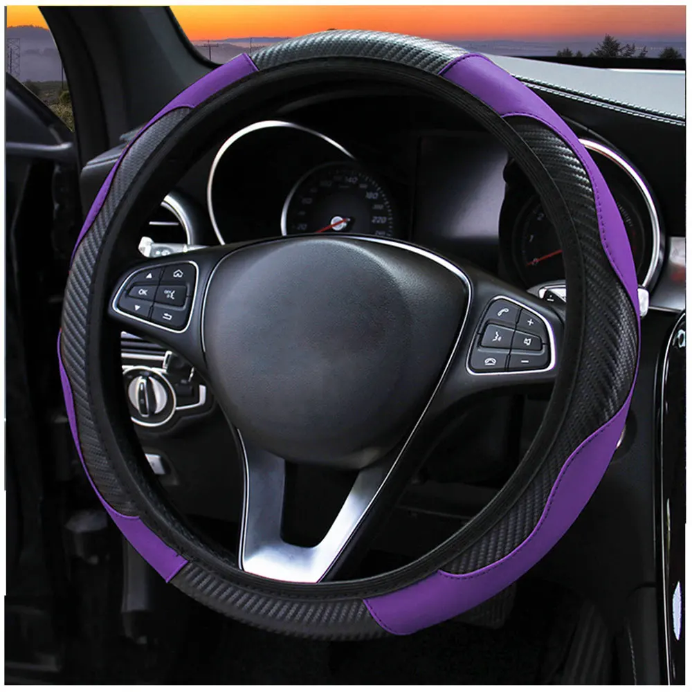 Кожаная рулевая оболочка с углеволокном для автомобиля Honda CRV Accord Odeysey FIT Jazz City Civic BR-V Mobilio WR-V Brio Amaze.