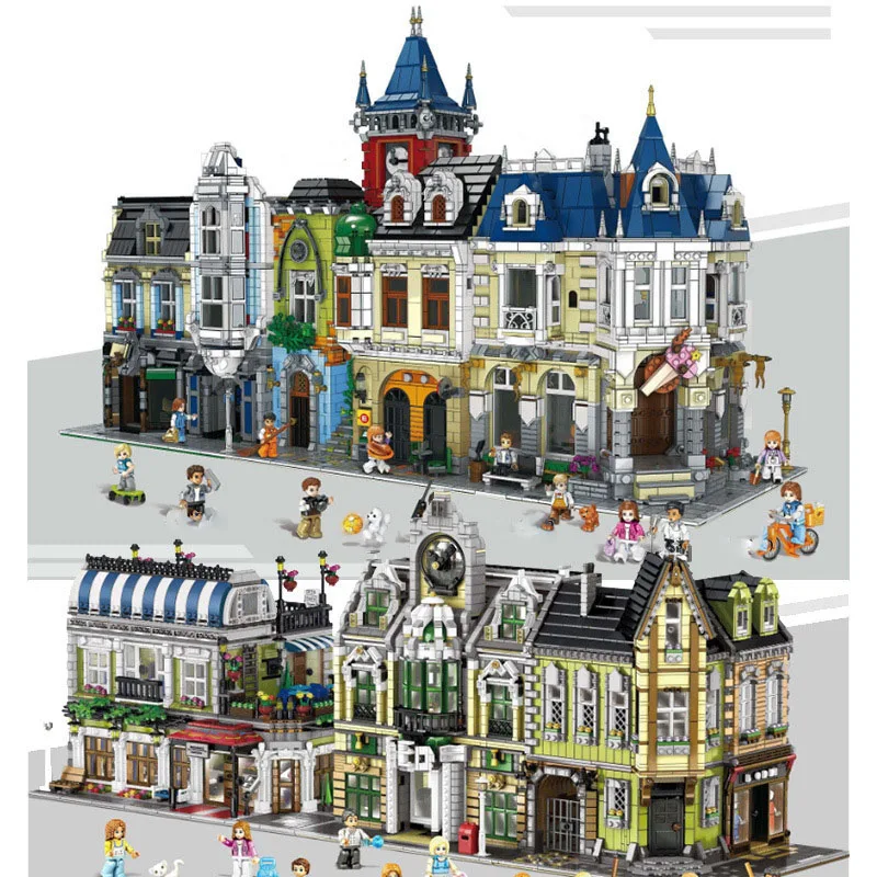 

Конструктор Legoingly городской уличный вид, гостиничный магазин, цветочный угол, торговый центр, кафе, библиотека, детские кубики, игрушки для д...