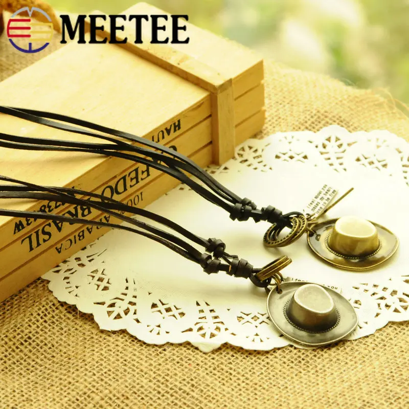 Meetee 5 метров 3 мм шнуры из натуральной кожи веревка воловьей Сделай Сам фурнитура