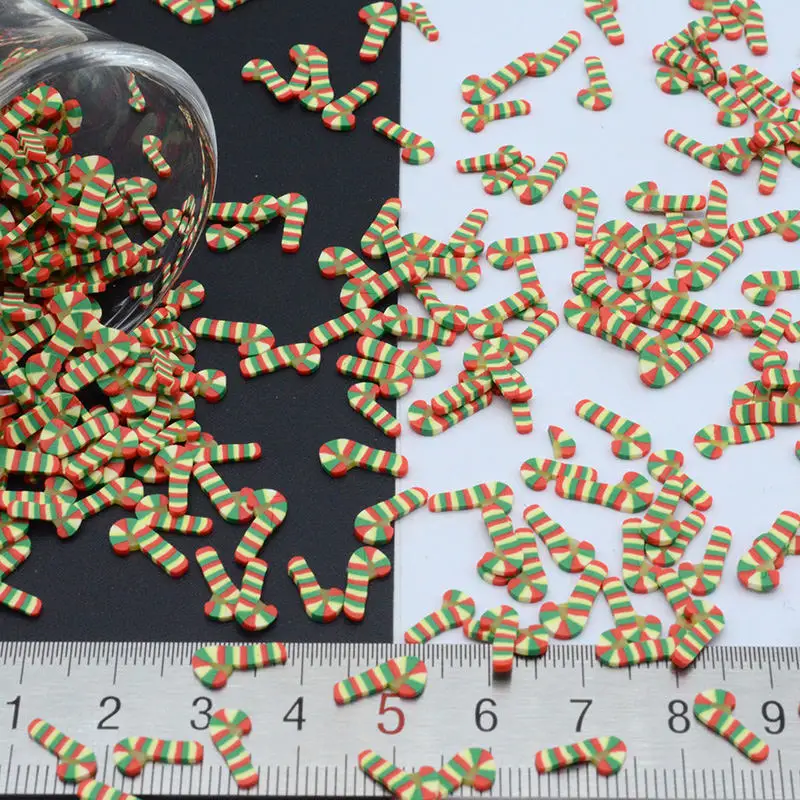 

100 г/лот Рождественская Полимерная глина в виде тростника, милые конфетти для рукоделия, сделай сам