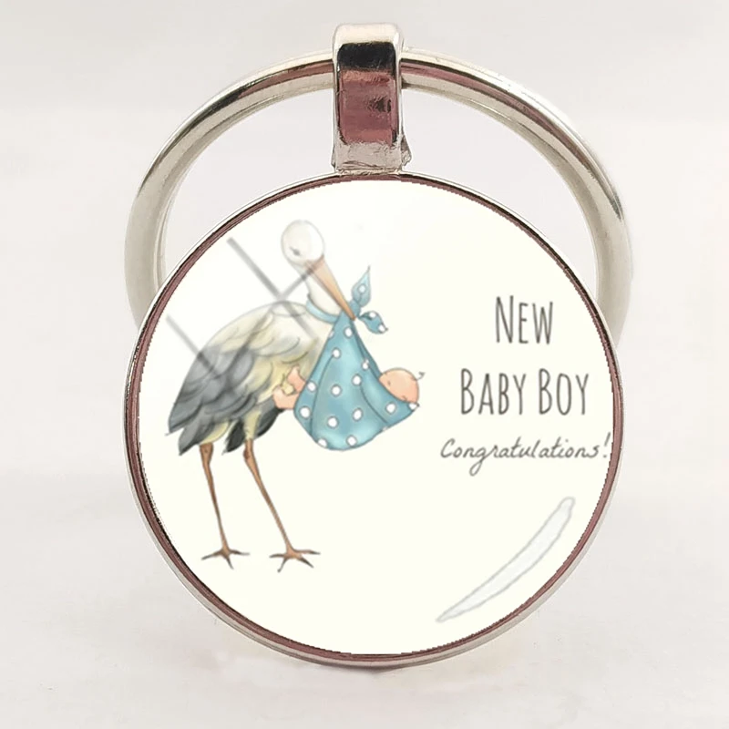 2020 Новый Модный ручной брелок stork и baby стеклянный купол на женская бижутерия