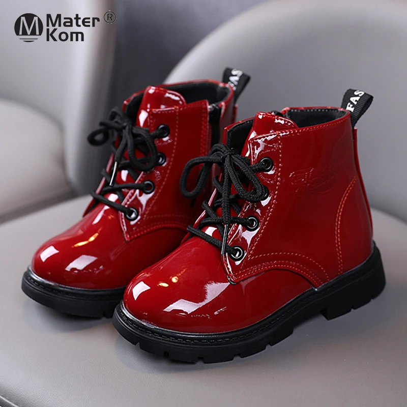 

Size 21-30 Boys Casual Leather Short Martin Boots Children Girls Soft Sole Outdoor Single Boots Kids Light Baby Toddler Shoes