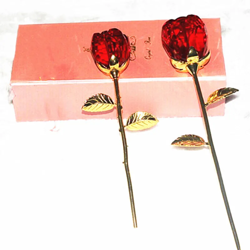 Миниатюрная розовая Цветочная ветка из Искусственного хрусталя роза с