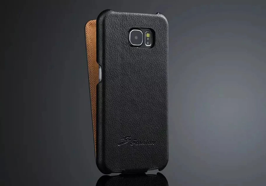Модный чехол книжка из 100% натуральной кожи для Samsung Galaxy S6 G920F Высококачественная