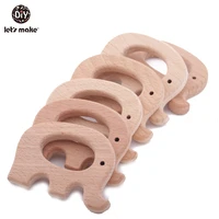 lets make baby wooden teether elephant 50pcs for newborn gift beach wood teething toys for pacifier wooden baby teether toys