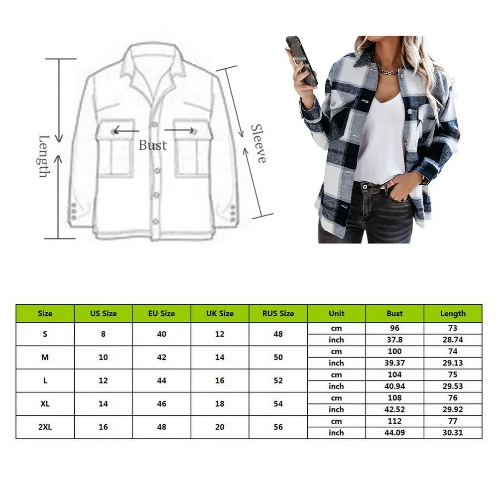 

Shirts For Women Plaid Long Sleeve Button Up Shirt Collared Tops And Blouse 2021 Autumn Spring Fashion Loose Casual Black White
