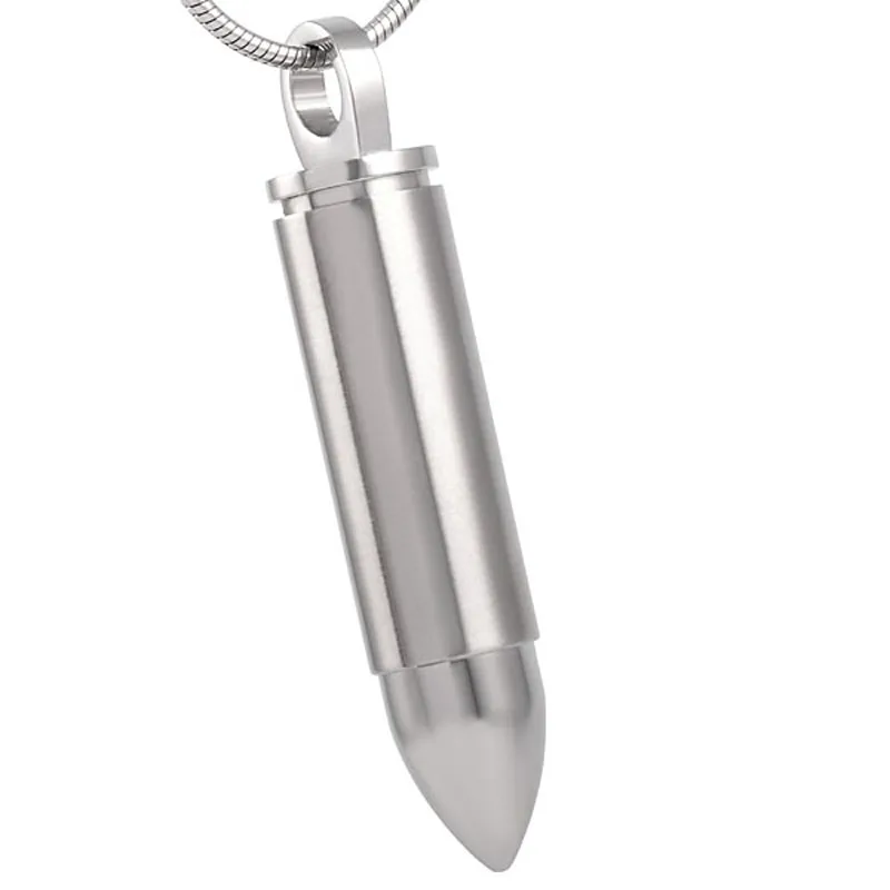 

SJFE993 High Polishing Bullet Shape Cremation Urn Locket Hold More Ashes Stainless Steel Memorial Jewellery