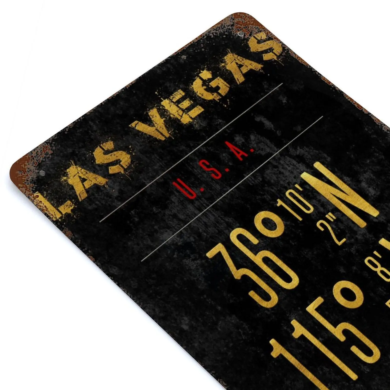 

Las Vegas Golden Coordinatfdadfs Printed Retro Metal Poster Decor Home Wall Decoration Tin Sign Plaque