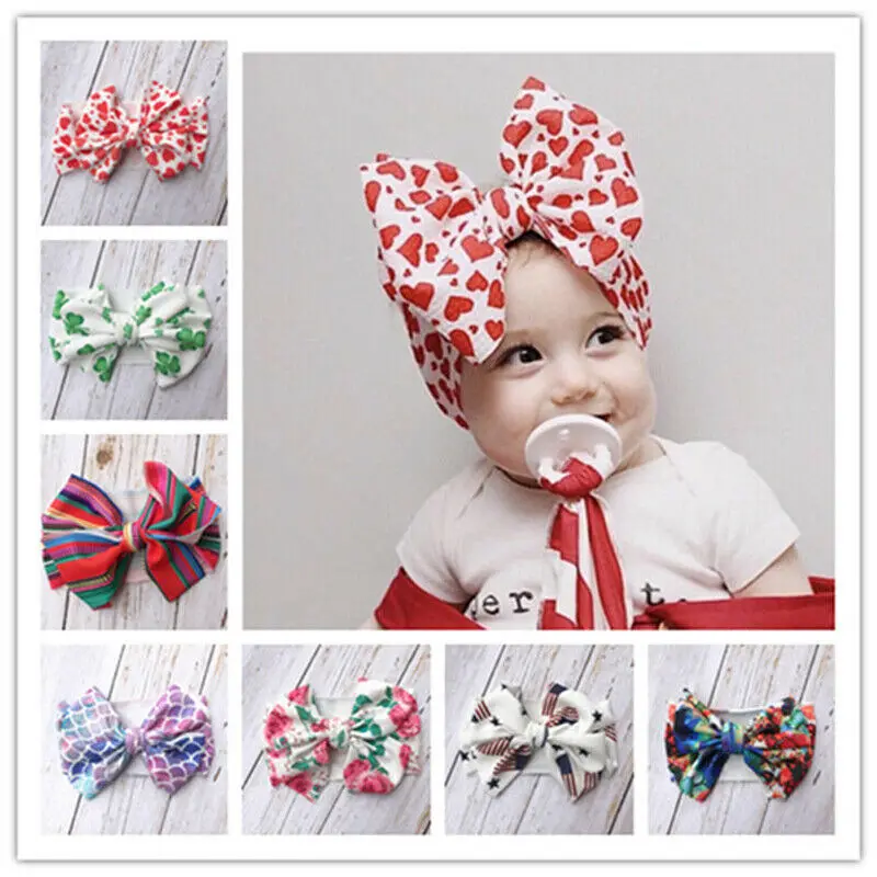 New Baby Girl Hair Band Big Bow Headband Turban Knot Accessory Head Wrap | Детская одежда и обувь