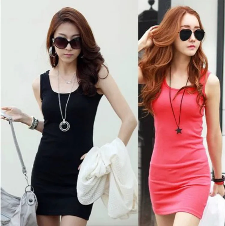 

Vest Dress Spring Summer Sexy Women Square Collar Backless Dress Sleeveless Black Bodycon Casual Party Woman Dresses