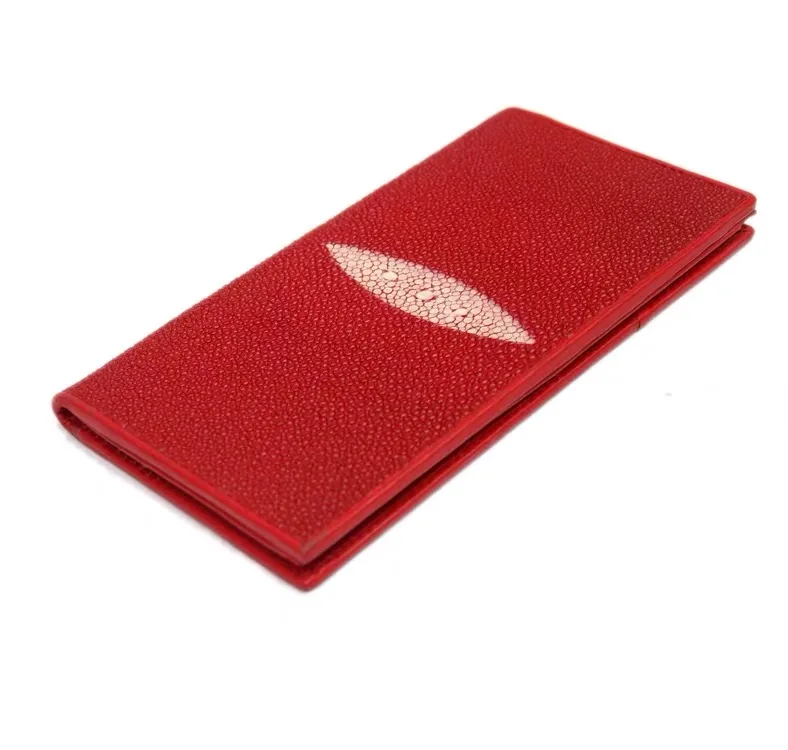 Настоящий ультратонкий женский красный клатч Stingray кошелек Длинный женские